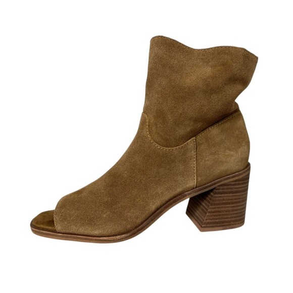 Lucky Brand Ryemi Peep-Toe Boho Ankle Boots Booties  Size US 9  Brown Suede - Picture 6 of 11